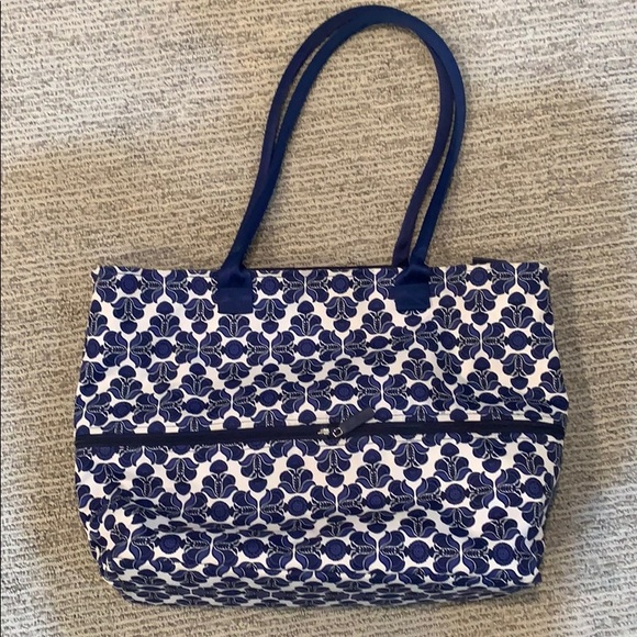 Vera Bradley Blue & White Expandable Bag - Picture 2 of 7